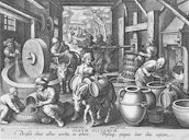 Scene of a working oil mill, 1587-1589