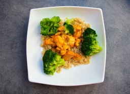 Chicken, rice and broccoli