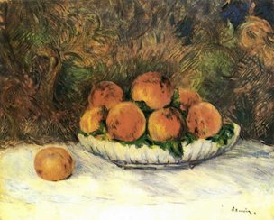 Still life with peaches