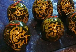 Watermerons for Vietnamese new year celebration. written happy word like "phát tài" (Get rich).